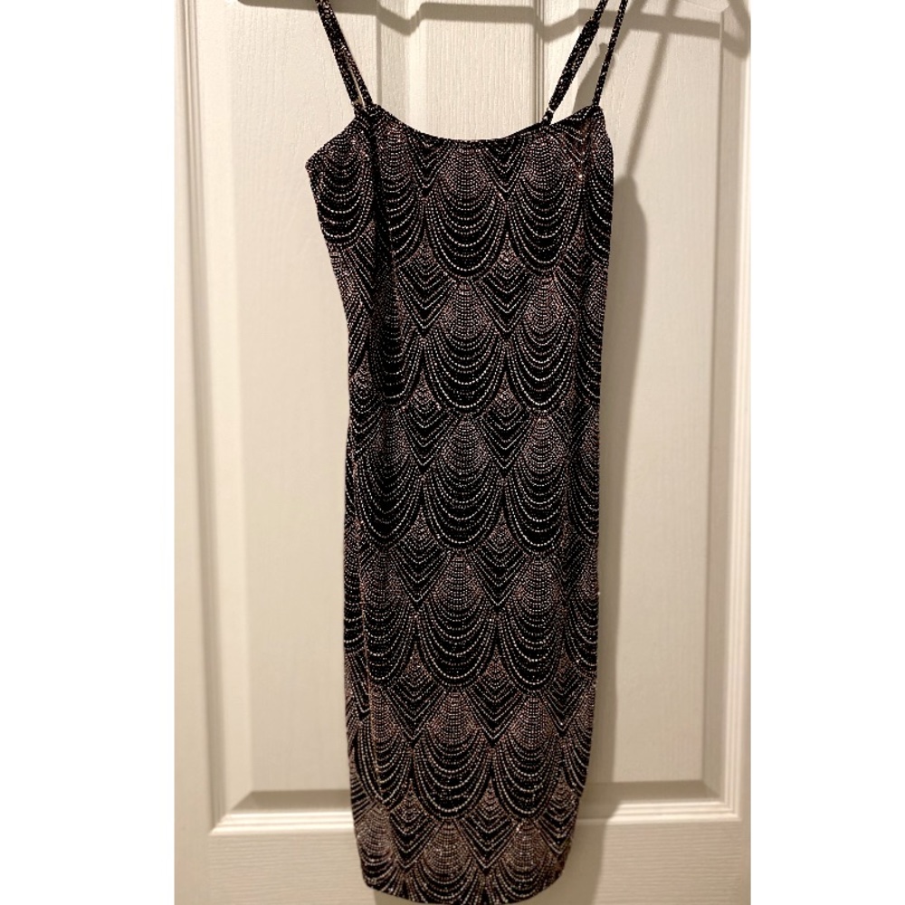 1920s Great Gatsby Style Strap Mini Dress M
